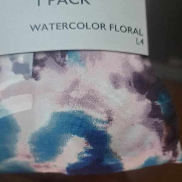 New Ladies Blue & Purple Watercolor Floral Super Soft Fashion Leggings Sz Small - Picture 7 of 7